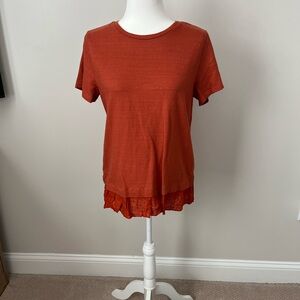 ✨2/$10 | LOFT Burnt Orange Short Sleeve Top